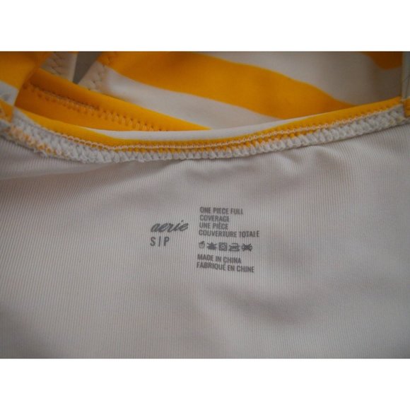 Aerie American Eagle Womens Swimsuit S One-Piece Full Coverage Layered Yellow - Picture 6 of 7